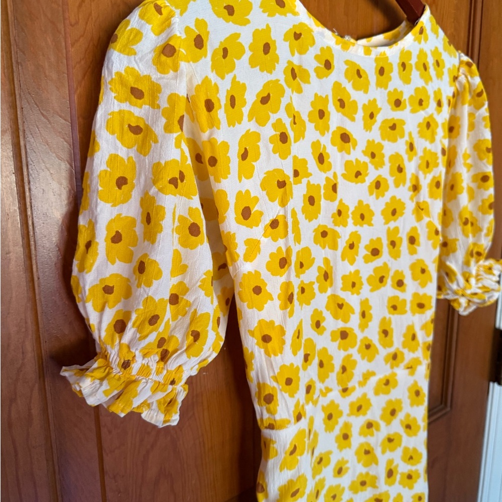 Faithfull the Brand Florence Marigold Floral
Spring Mini Dress Yellow - Picture 4 of 6
